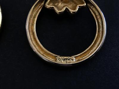 Gold Tone Napier Door Knocker Earrings