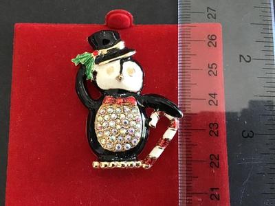 Penguin Holiday Brooch