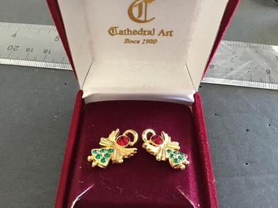 Cathedral Art Angel Christmas Earrings