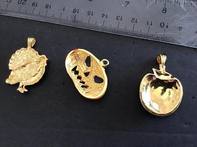 3 Halloween Fall Enamel Pendants