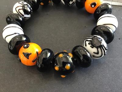 Art Glass Holiday Halloween Fall Bracelet