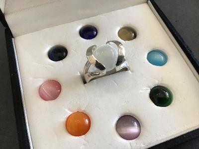 925 Interchangeable Gemstone Ring in Box
