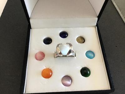 925 Interchangeable Gemstone Ring in Box