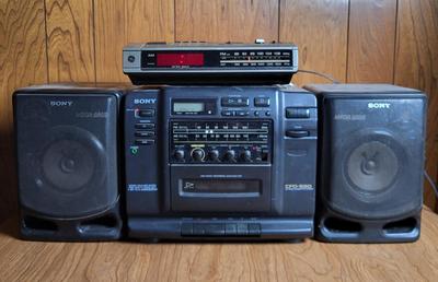 LOT 74X: Pair of Vintage Radios Including Sony Cassette Tape Boombox and G&E Alarm Clock Radio