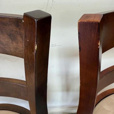 Set of Wood and Suede Bar Stools (G-BM)