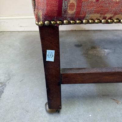 Wood and Upholstered Chair on Wheels (G-BM)
