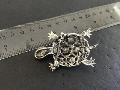 Rhinestone Turtle Brooch
