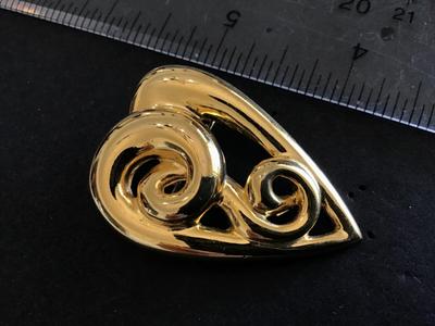 Ann Klein Gold Tone Swirl Heart Brooch