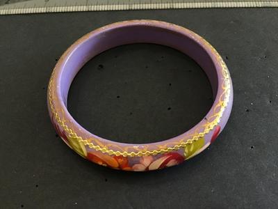 Vintage Hand painted Lilac Bangle