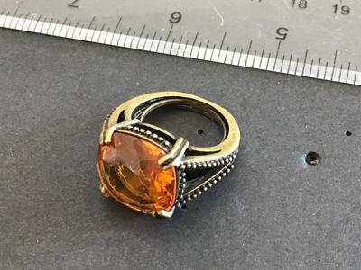 Nice Statement Ring Topaz Tone Stone