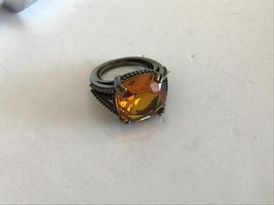 Nice Statement Ring Topaz Tone Stone