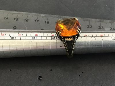 Nice Statement Ring Topaz Tone Stone