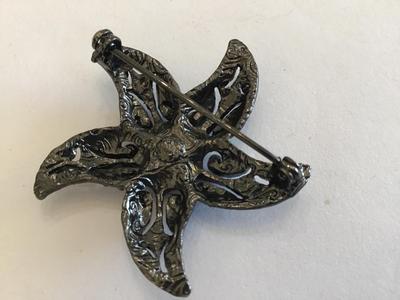 Pretty Blue Rhinestone Brooch