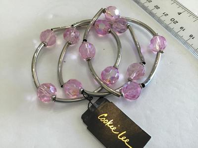 Pink Glass 3 pc set Cookie Lee