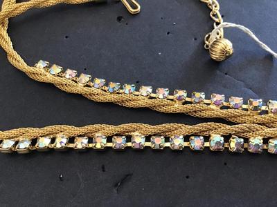 Gorgeous Vintage Mesh Rhinestone Necklace