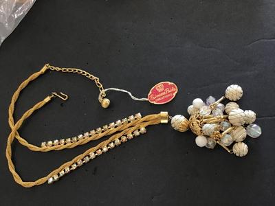 Gorgeous Vintage Mesh Rhinestone Necklace