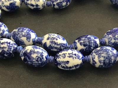 Knotted Delft Blue Vintage Necklace