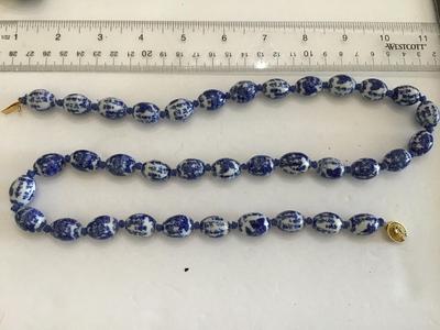 Knotted Delft Blue Vintage Necklace