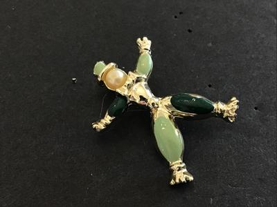 Vintage Clown Brooch Mint tones