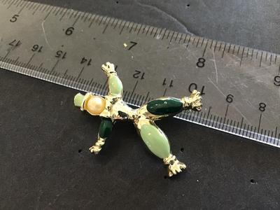 Vintage Clown Brooch Mint tones