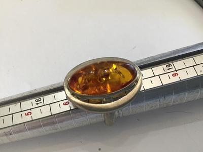 Tested Sterling Vintage Amber type Large Statement