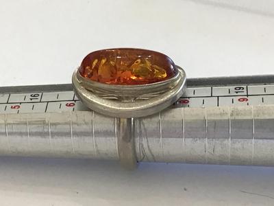 Tested Sterling Vintage Amber type Large Statement