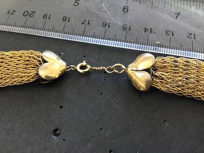 Antique Vintage Gold Tone Mesh Style Collar Necklace