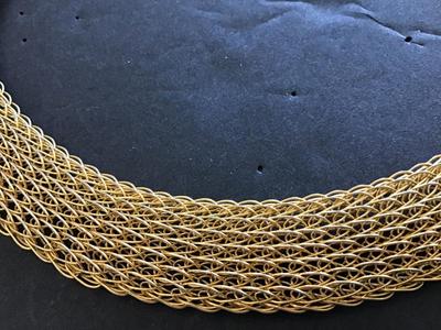 Antique Vintage Gold Tone Mesh Style Collar Necklace