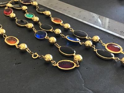 Caged Faux Glass Metal Beaded Statement Necklace