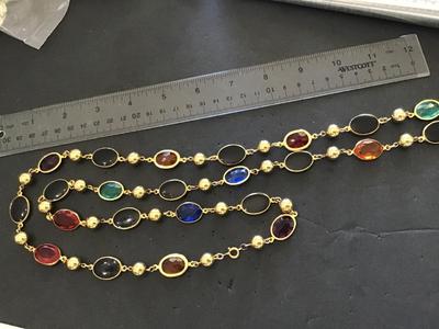 Caged Faux Glass Metal Beaded Statement Necklace