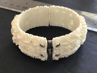 Celluloid atype Molded Clamper Bracelet. Excellent