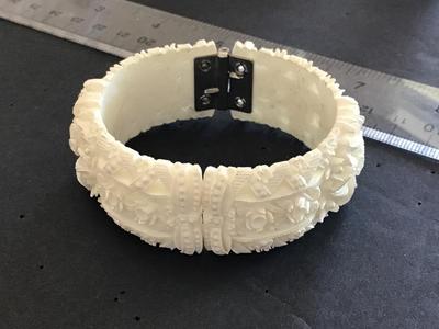Celluloid atype Molded Clamper Bracelet. Excellent