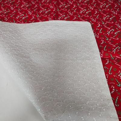 LOT 67P: Christmas Decor Including Quilted Wall Hanging, Hand-Made Coasters, Table Napkins, Cloth Basket, Round Trivets, and More
