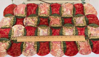 LOT 70P: Holiday Tablecloth and Three Placemats, Hand-Made Placemat, and Wooden Handled Tray Box