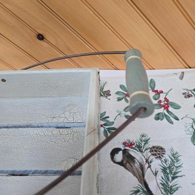 LOT 70P: Holiday Tablecloth and Three Placemats, Hand-Made Placemat, and Wooden Handled Tray Box