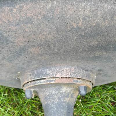 LOT 71: Metal Birdbath and Various Resin Forest Animals