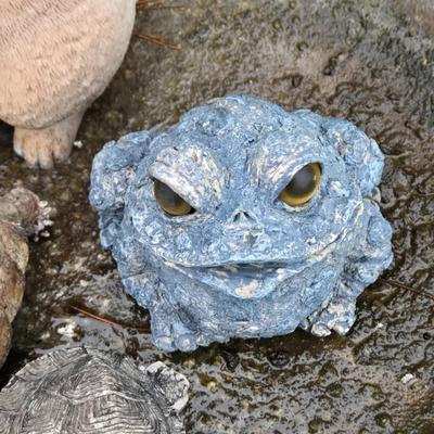 LOT 71: Metal Birdbath and Various Resin Forest Animals