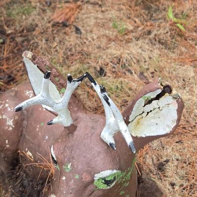 LOT 72: Two Cement Deer Lawn Decor