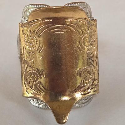 LOT 73P: Vintage Robbins Co. Saddle Ring, Toka Straight Arrow Ring, Straight Arrow Golden Nugget Cave Ring, and Straight Arrow Ring