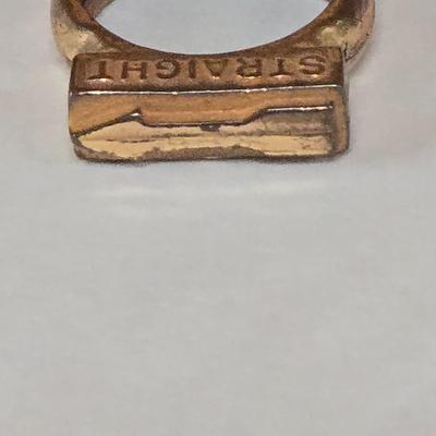 LOT 73P: Vintage Robbins Co. Saddle Ring, Toka Straight Arrow Ring, Straight Arrow Golden Nugget Cave Ring, and Straight Arrow Ring
