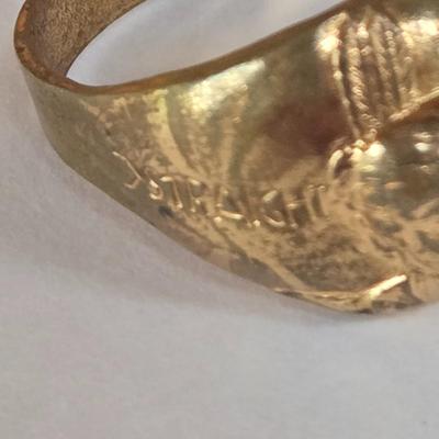 LOT 73P: Vintage Robbins Co. Saddle Ring, Toka Straight Arrow Ring, Straight Arrow Golden Nugget Cave Ring, and Straight Arrow Ring