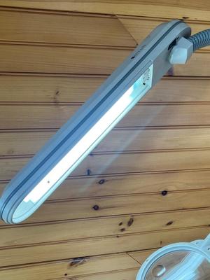 LOT 85P: Ott-Lite Floor Lamp Crafting Light w Magnifying Glass and Craft Tray / Pin Cushion