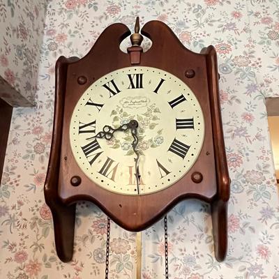 LOT 87K: New England Clock Company Wooden Wall Clock