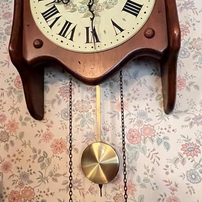 LOT 87K: New England Clock Company Wooden Wall Clock