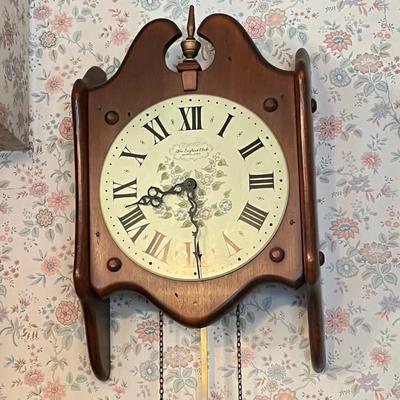 LOT 87K: New England Clock Company Wooden Wall Clock