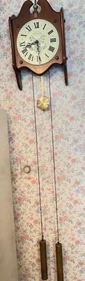 LOT 87K: New England Clock Company Wooden Wall Clock