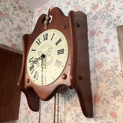 LOT 87K: New England Clock Company Wooden Wall Clock
