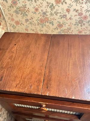 LOT 88K: Three-Tier Wooden Potato / Vegetable / Bread Bin