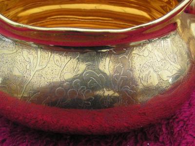 VTG Stauffer fully 24K gold gilded porcelain cream & sugar.