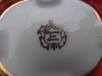 VTG Stauffer fully 24K gold gilded porcelain cream & sugar.